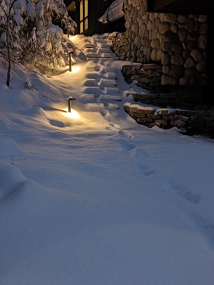 Landscape lighting snow path bollard