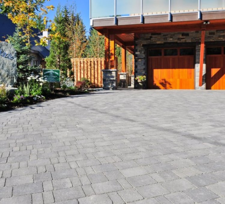 Paver driveway covered carport