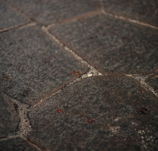 Stone paver patio texture closeup